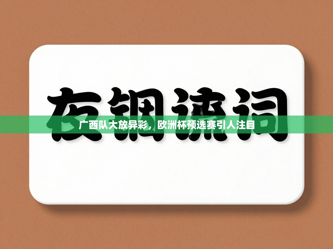 广西队大放异彩,欧洲杯预选赛引人注目 第2张